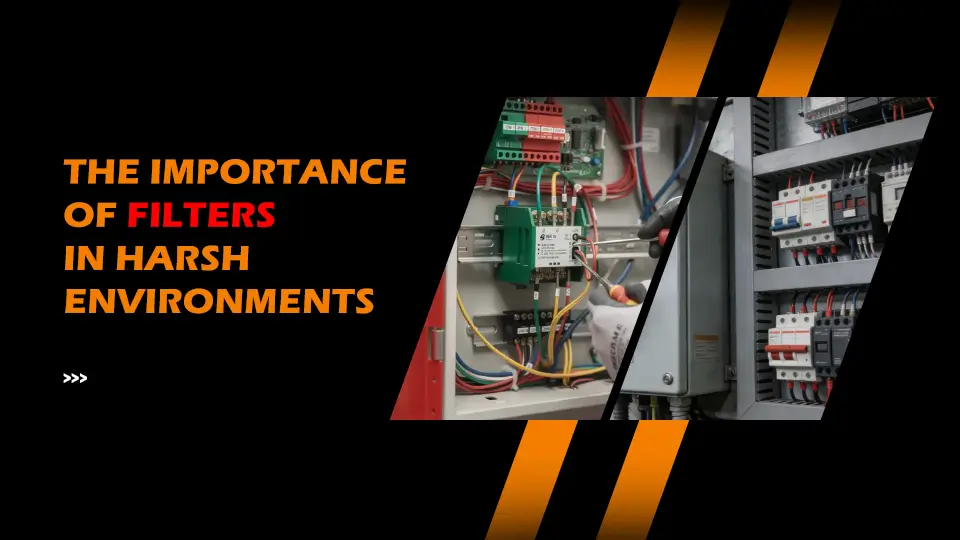 The image depicts the installation of an EMI filter within a fire alarm control panel